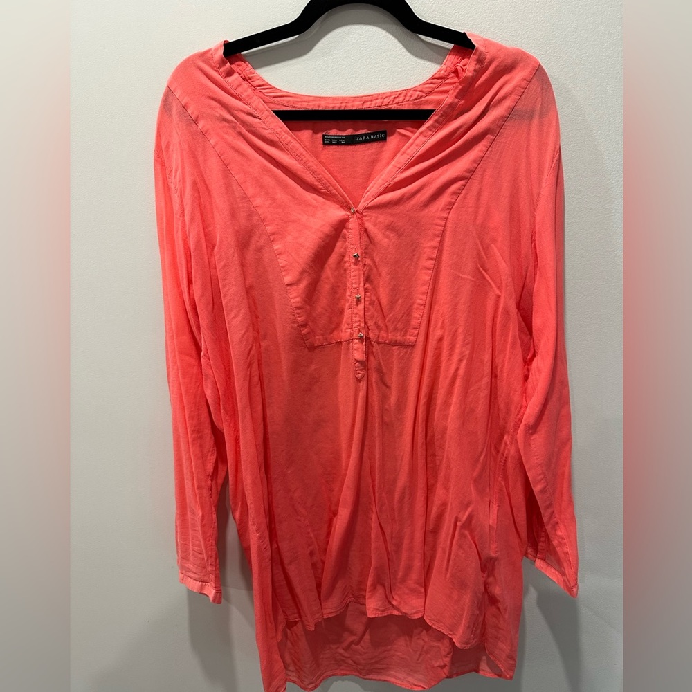 Hot pink 100% cotton tunic from zara size xxl great as beach cover